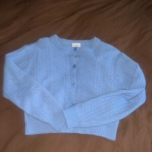 Aritzia Sunday Best pointelle cardigan in cornflower blue. Size M.